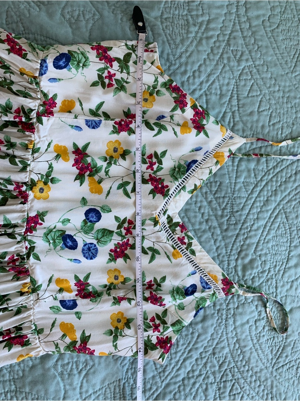 Old Navy White Floral Maxi Dress with Blue, Yellow & Pink Blooms - Picture 5 of 8